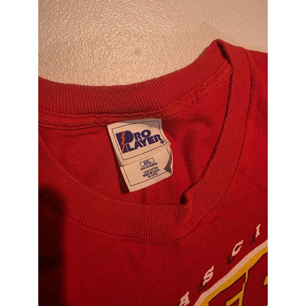 90s Vtg Kansas City Chiefs Pro Player Red Helmet T Shirt Size 2XL Single Stitch - Picture 2 of 7